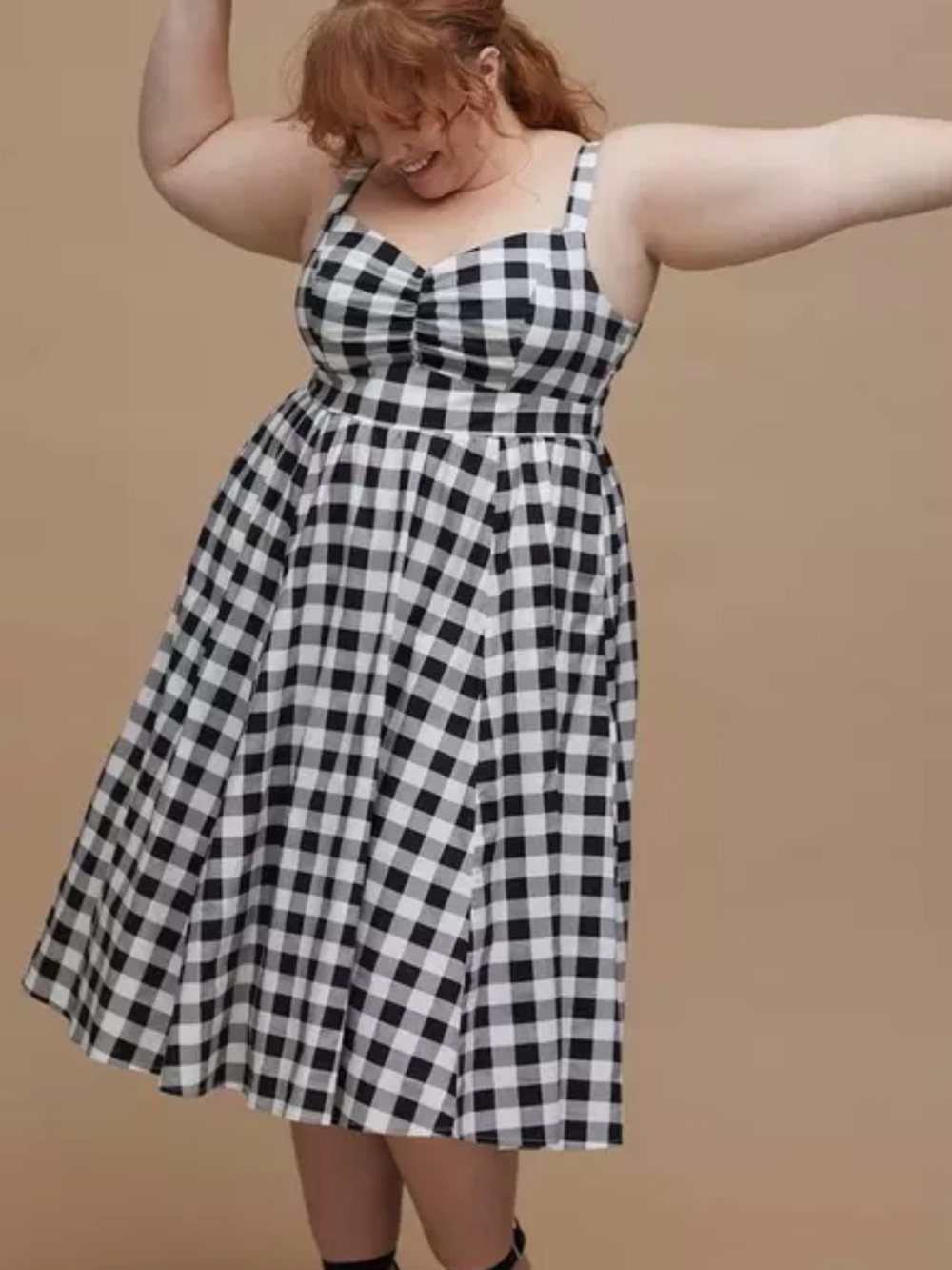 torrid Black and White Gingham Midi Dress
